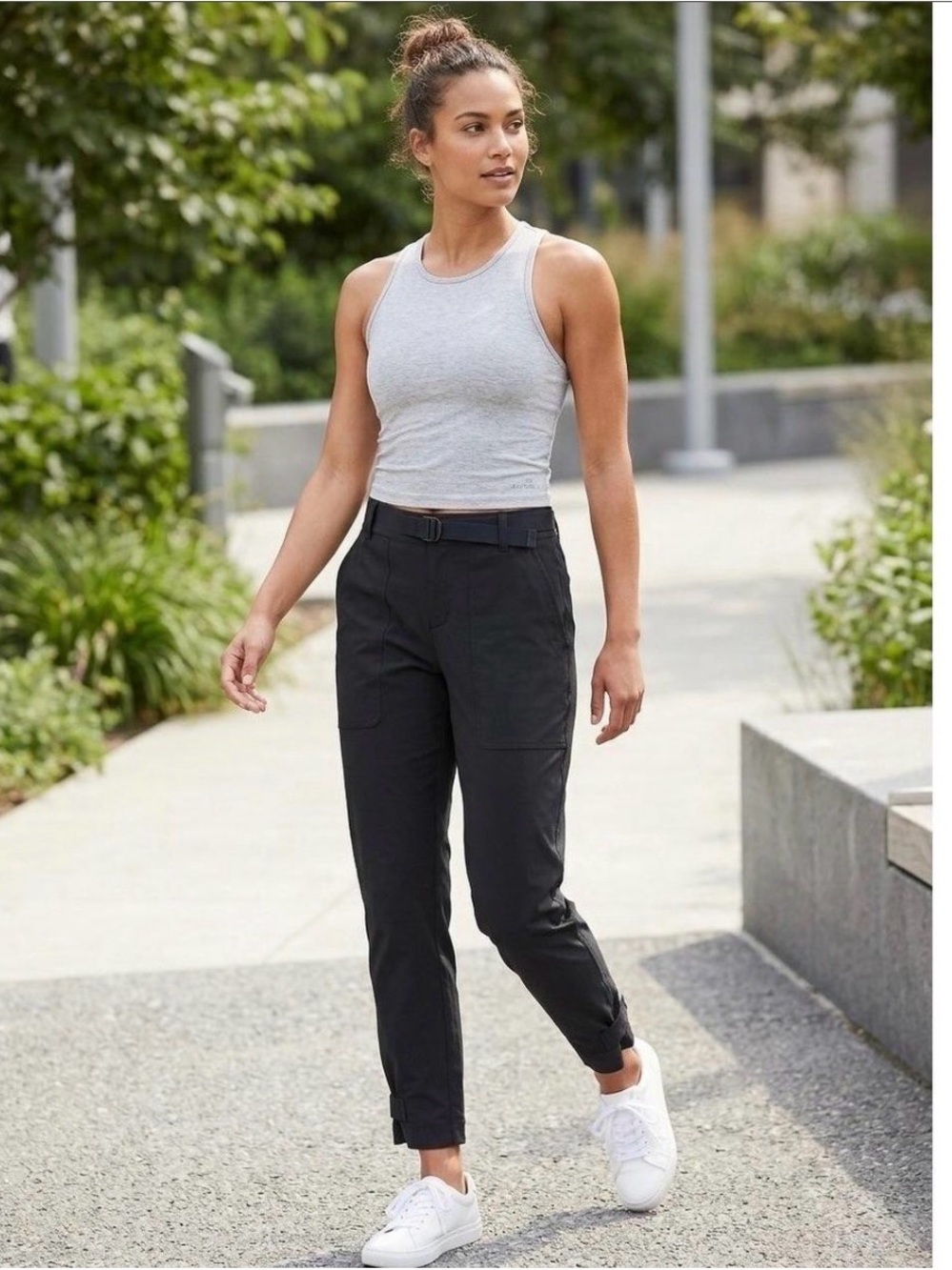 Athleta Black Trekkie Belted Pants 12P